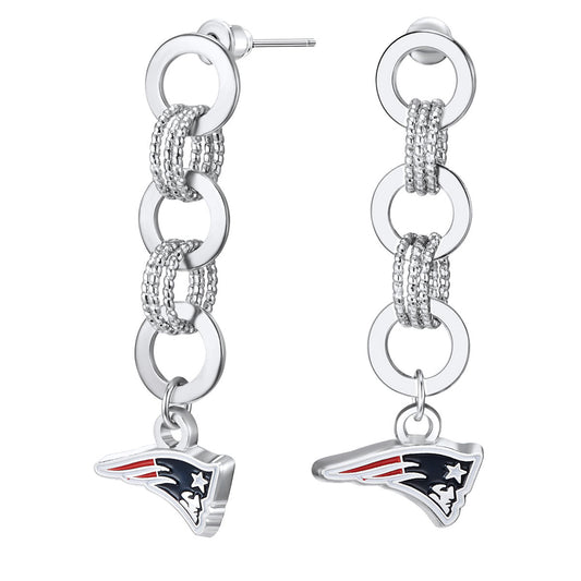 NFL Circle Links Post Earrings - Gamedays Gear - Kansas City Chiefs