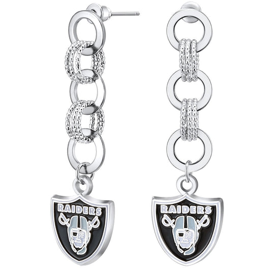 NFL Circle Links Post Earrings - Gamedays Gear - Kansas City Chiefs