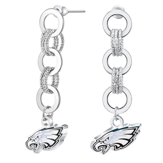 NFL Circle Links Post Earrings - Gamedays Gear - Kansas City Chiefs