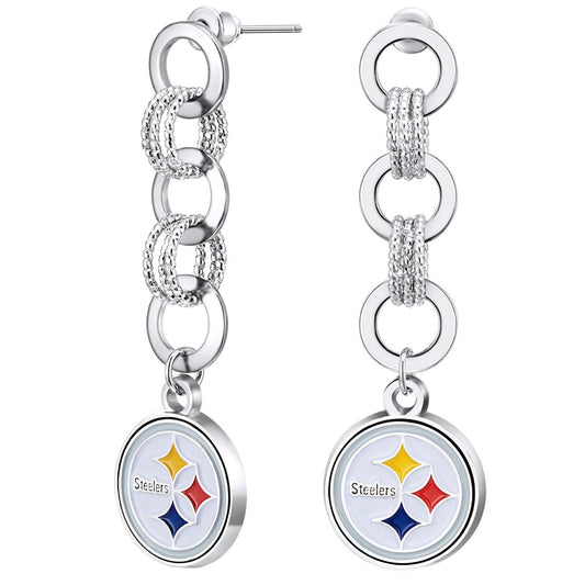 NFL Circle Links Post Earrings - Gamedays Gear - Kansas City Chiefs