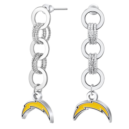 NFL Circle Links Post Earrings - Gamedays Gear - Kansas City Chiefs