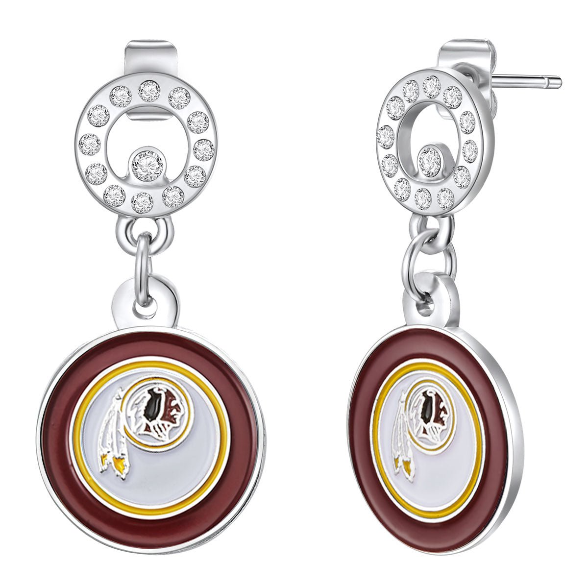 NFL Circle Post Earrings - Gamedays Gear - Washington Redskins