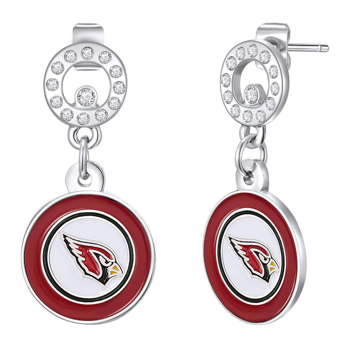 NFL Circle Post Earrings - Gamedays Gear - Arizona Cardinals