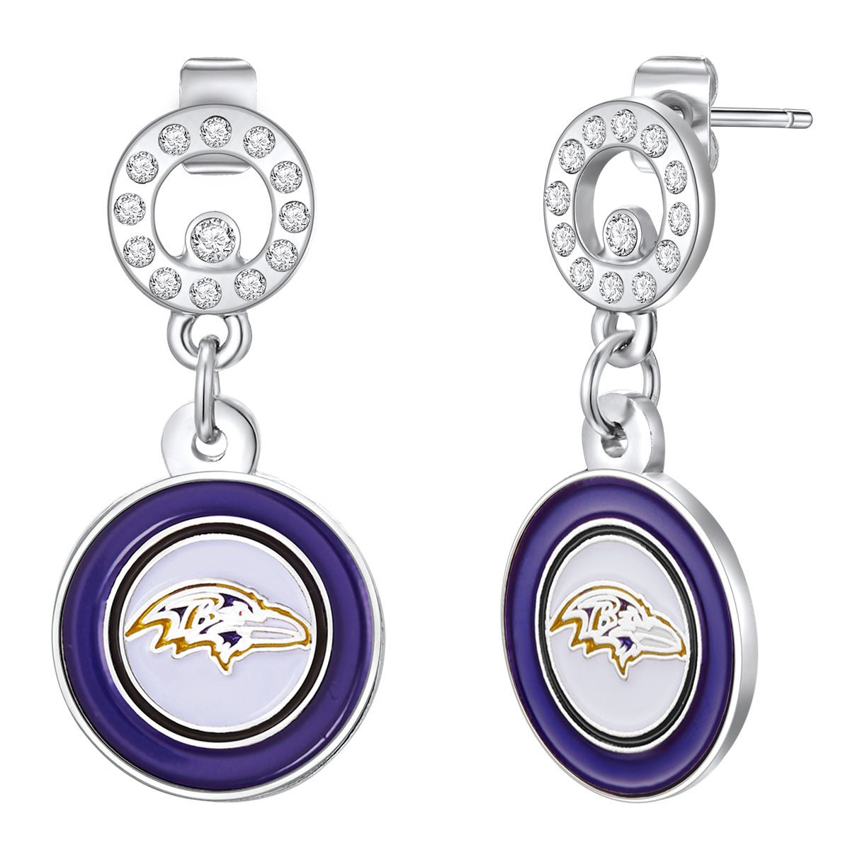 NFL Circle Post Earrings - Gamedays Gear - Baltimore Ravens