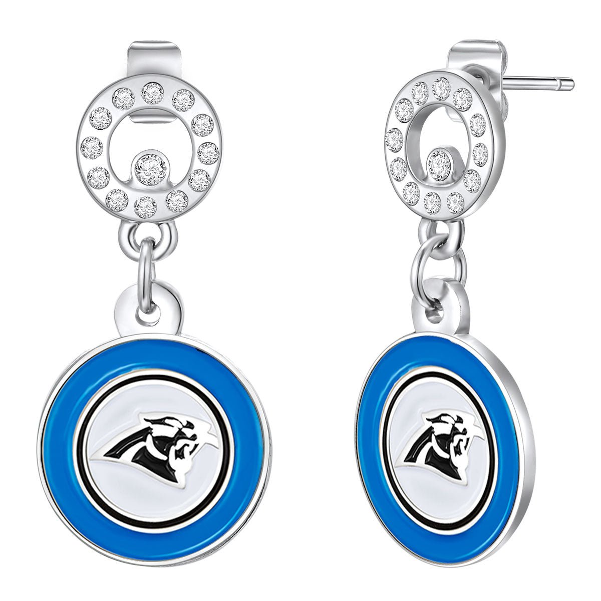 NFL Circle Post Earrings - Gamedays Gear - Carolina Panthers