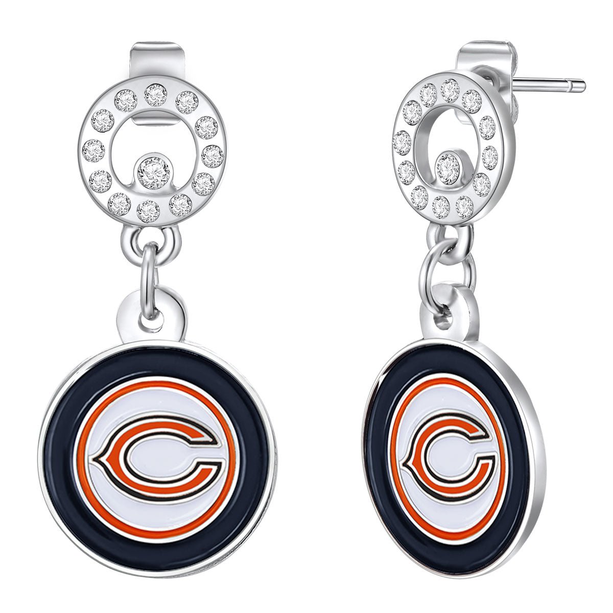 NFL Circle Post Earrings - Gamedays Gear - Chicago Bears