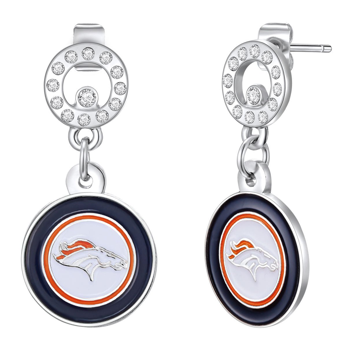 NFL Circle Post Earrings - Gamedays Gear - Denver Broncos