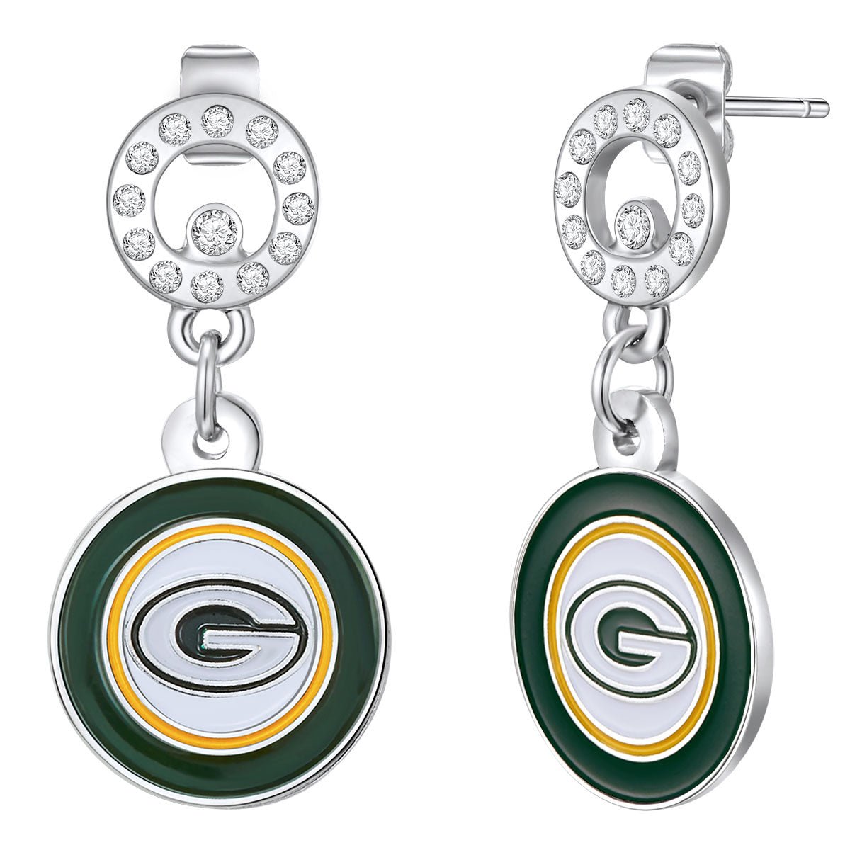 NFL Circle Post Earrings - Gamedays Gear - Green Bay Packers