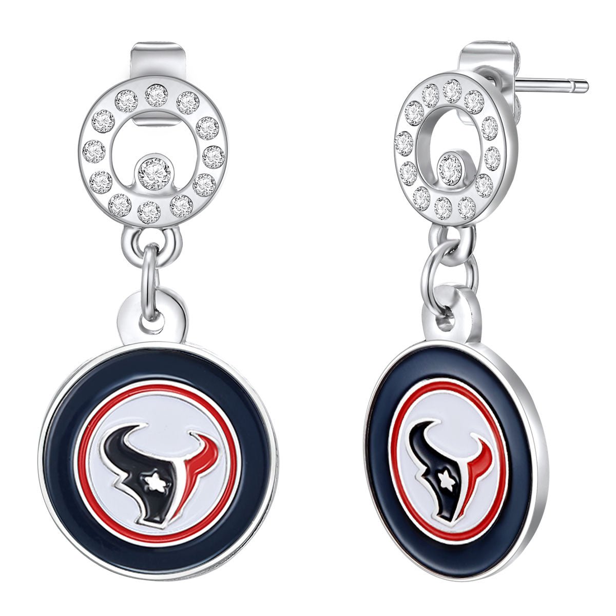 NFL Circle Post Earrings - Gamedays Gear - Houston Texans