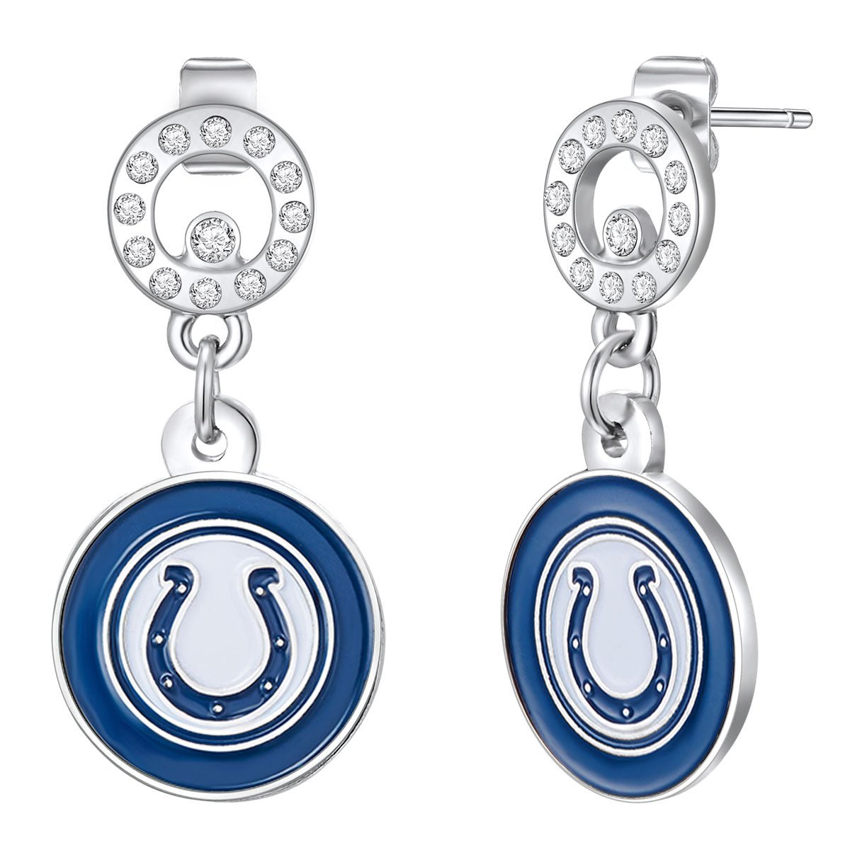 NFL Circle Post Earrings - Gamedays Gear - Indiana Colts