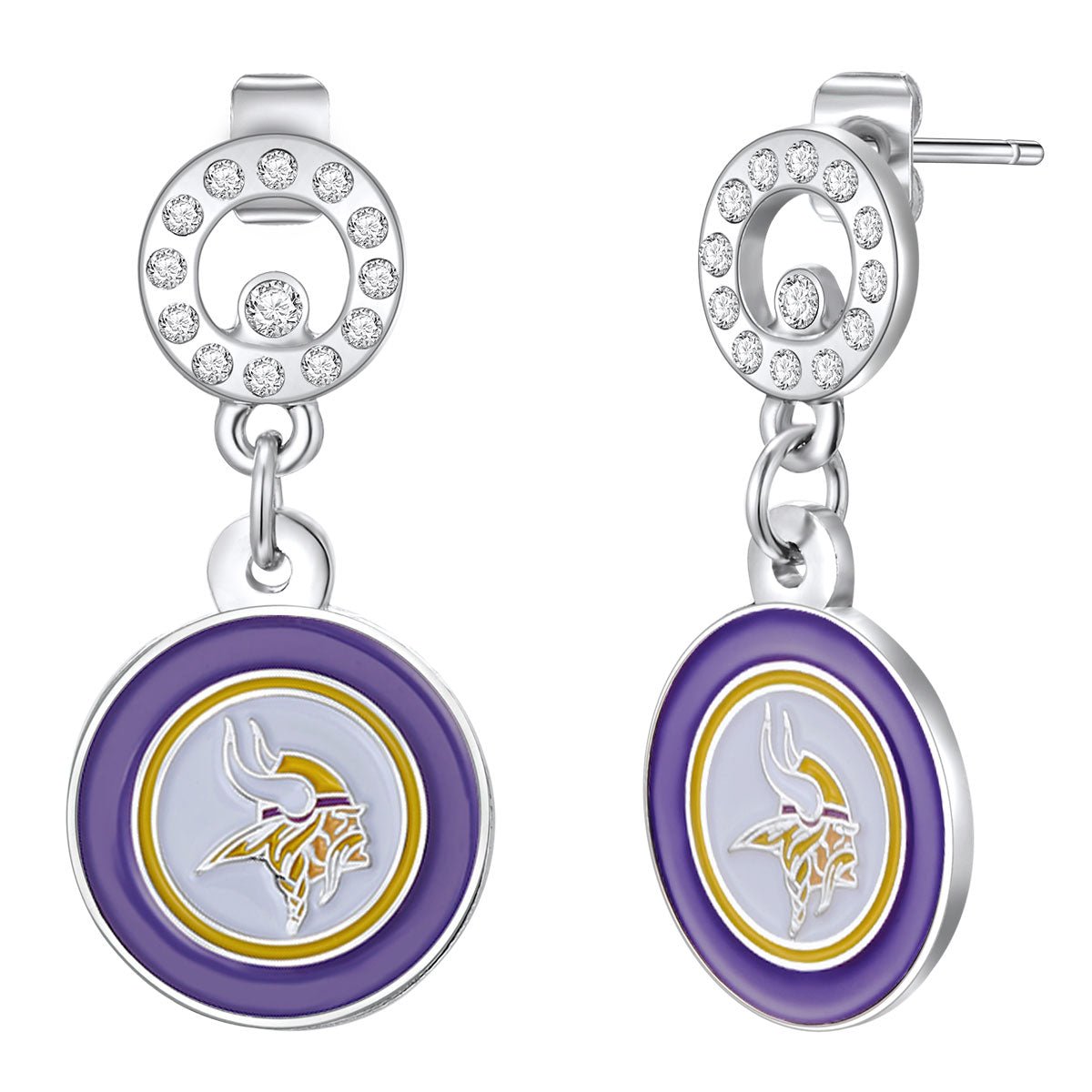 NFL Circle Post Earrings - Gamedays Gear - Minnesota Vikings