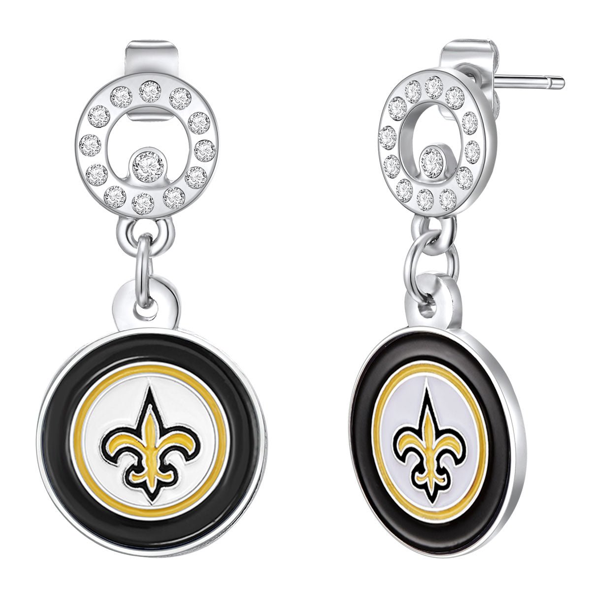 NFL Circle Post Earrings - Gamedays Gear - New Orleans Saints