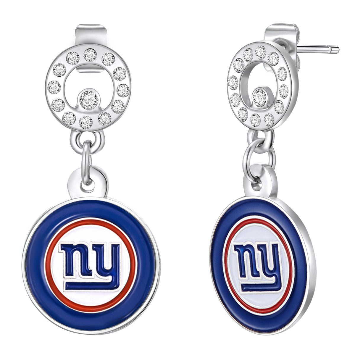 NFL Circle Post Earrings - Gamedays Gear - New York Giants