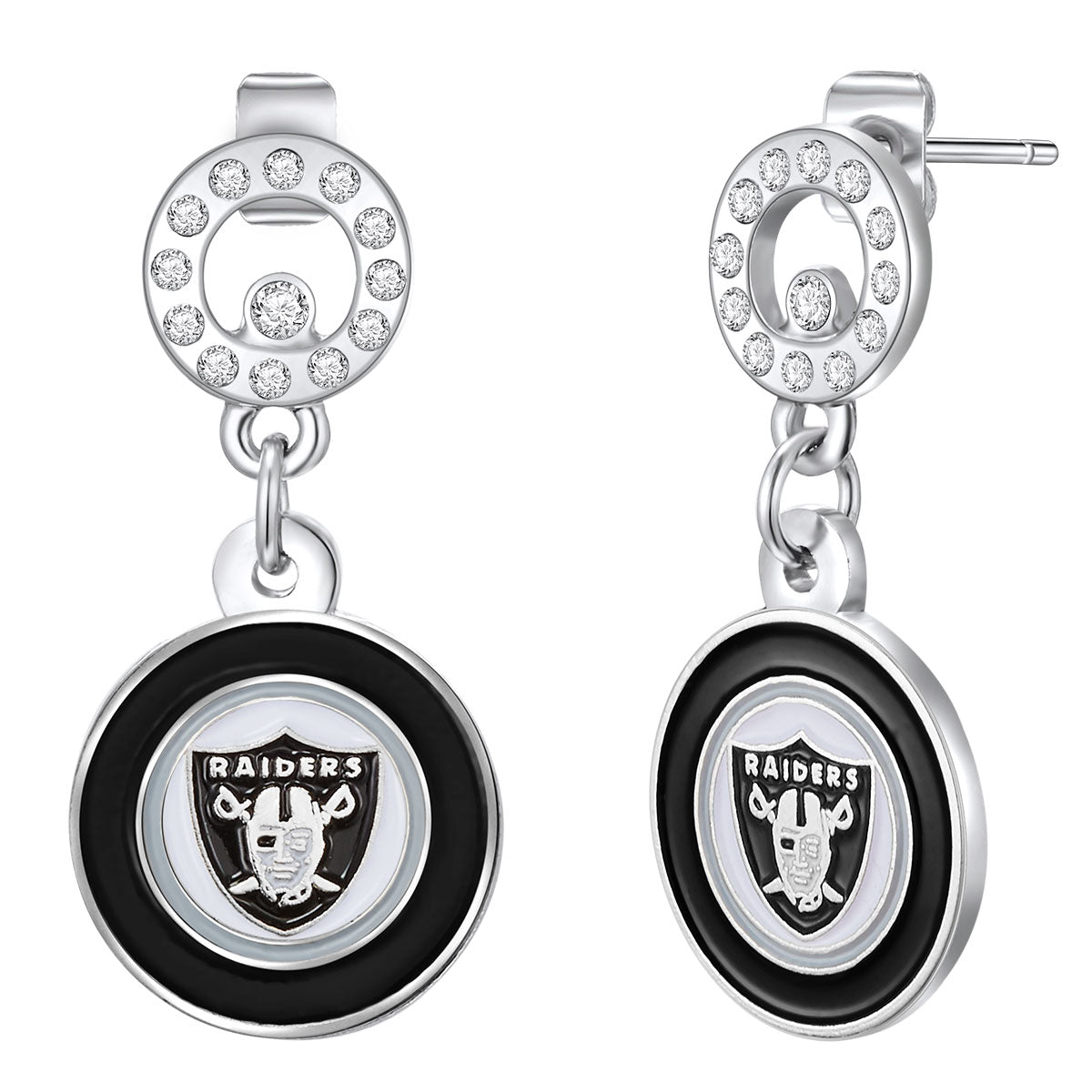 NFL Circle Post Earrings - Gamedays Gear - Las Vegas Raiders