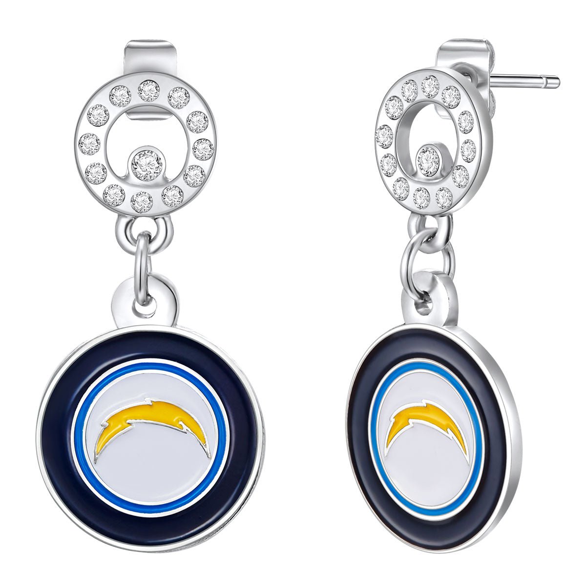 NFL Circle Post Earrings - Gamedays Gear - Los Angeles Chargers