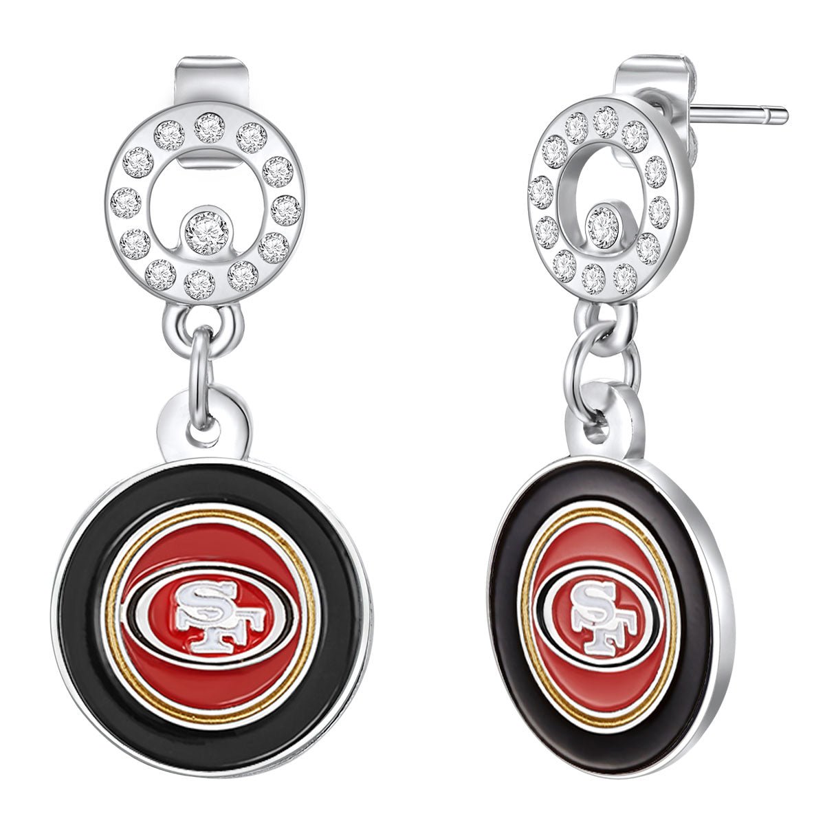 NFL Circle Post Earrings - Gamedays Gear - San Francisco 49ers