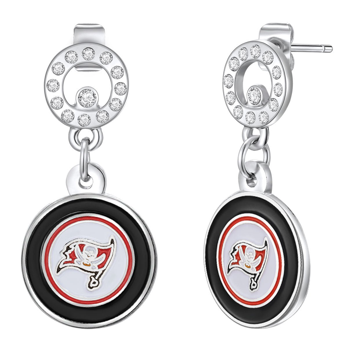 NFL Circle Post Earrings - Gamedays Gear - Tampa Bay Buccaneers