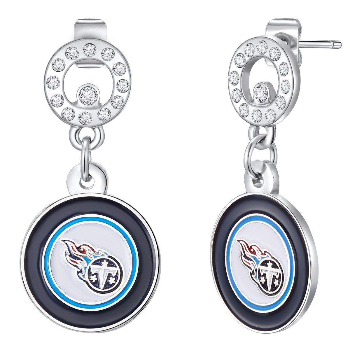 NFL Circle Post Earrings - Gamedays Gear - Tennessee Titans