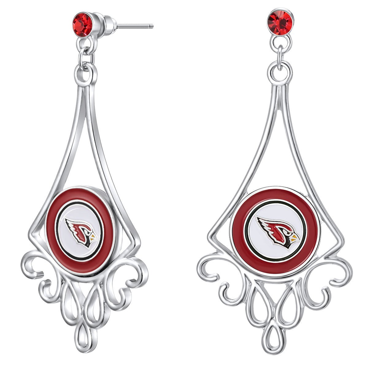 NFL Diamond Floral Post Earrings - Gamedays Gear - Arizona Cardinals