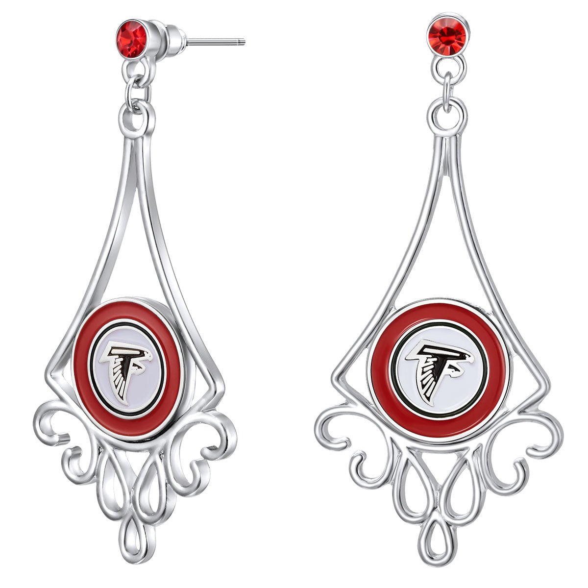 NFL Diamond Floral Post Earrings - Gamedays Gear - Atlanta Falcons