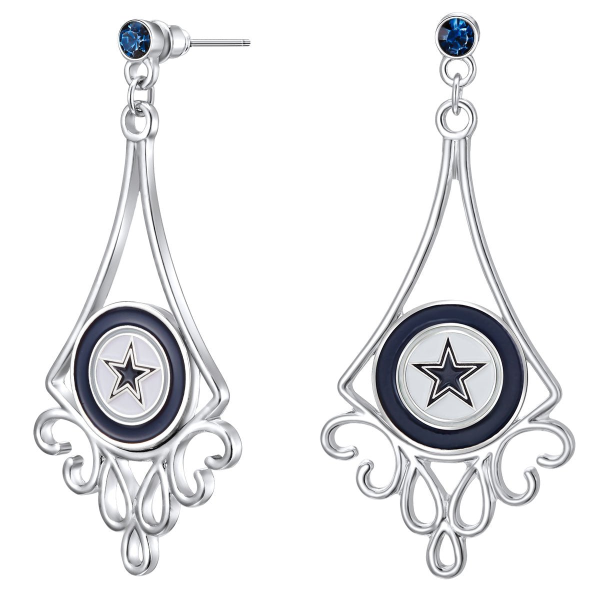 NFL Diamond Floral Post Earrings - Gamedays Gear - Dallas Cowboys