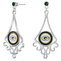 Green Bay Packers Diamond Floral Post Earrings