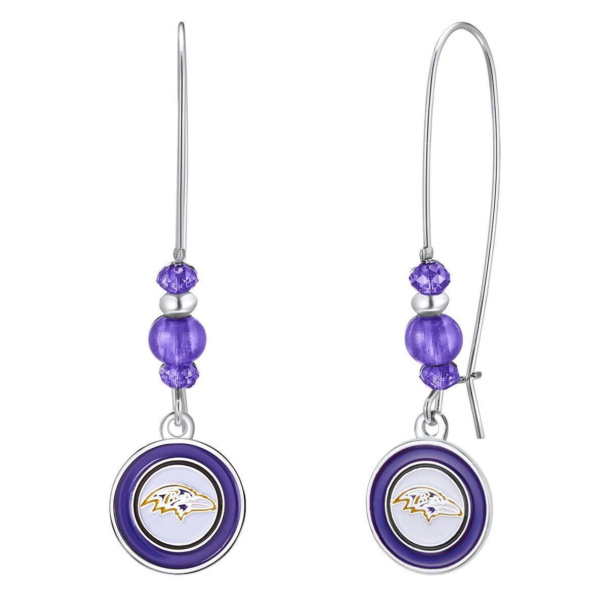 NFL Kidney Wire Hook Earrings - Gamedays Gear - Baltimore Ravens