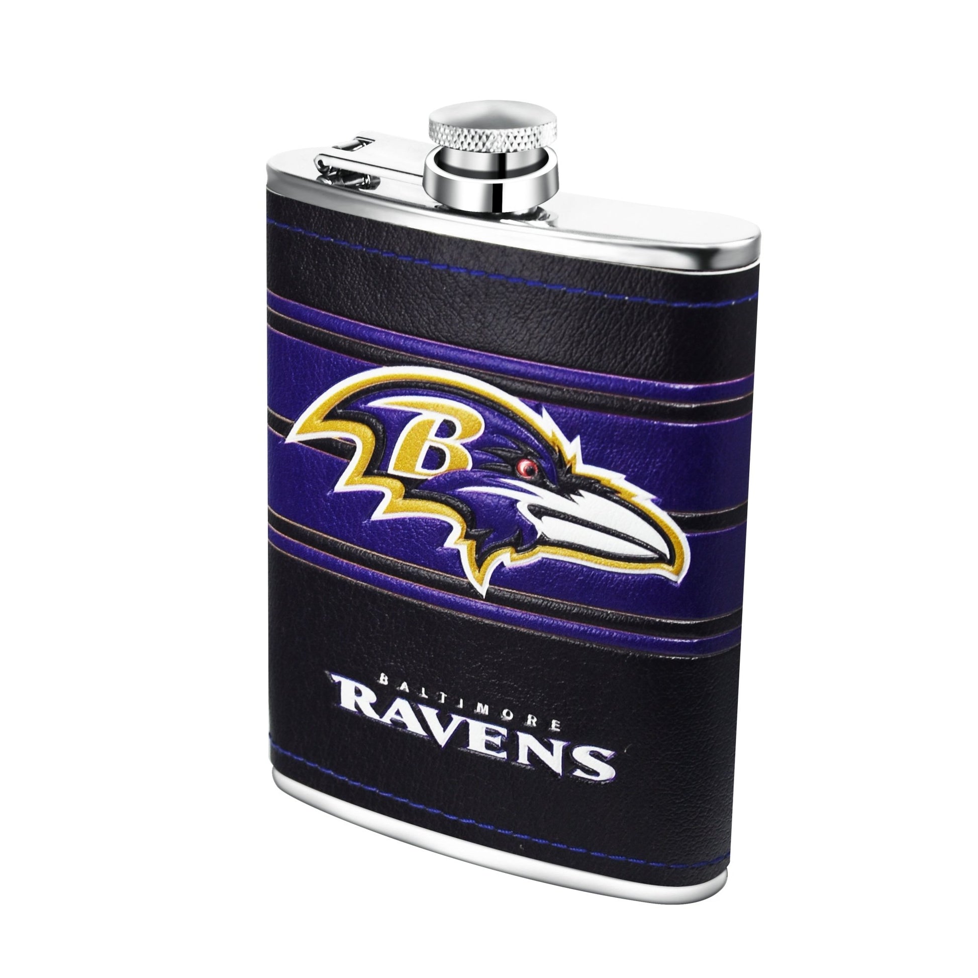 NFL Stainless Steel Hip Flask Set - Gamedays Gear - Baltimore Ravens