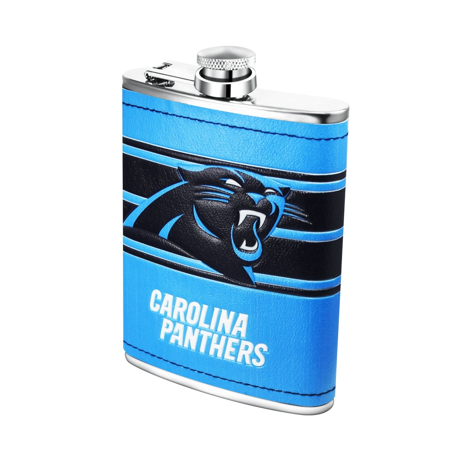 NFL Stainless Steel Hip Flask Set - Gamedays Gear - Carolina Panthers