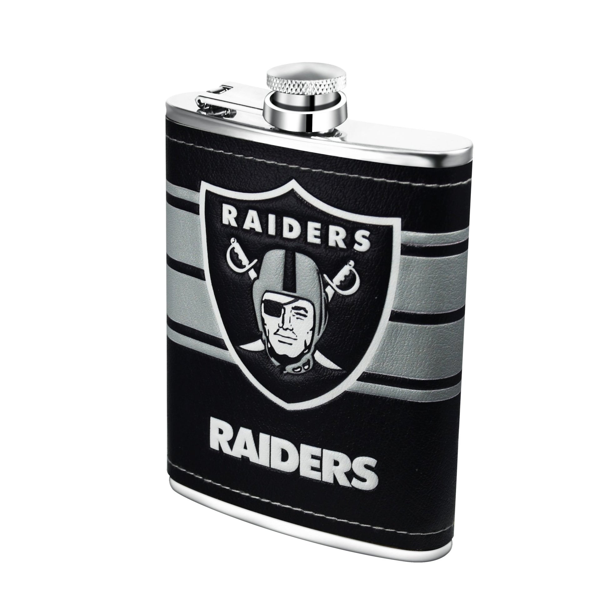 NFL Stainless Steel Hip Flask Set - Gamedays Gear - Las Vegas Raiders