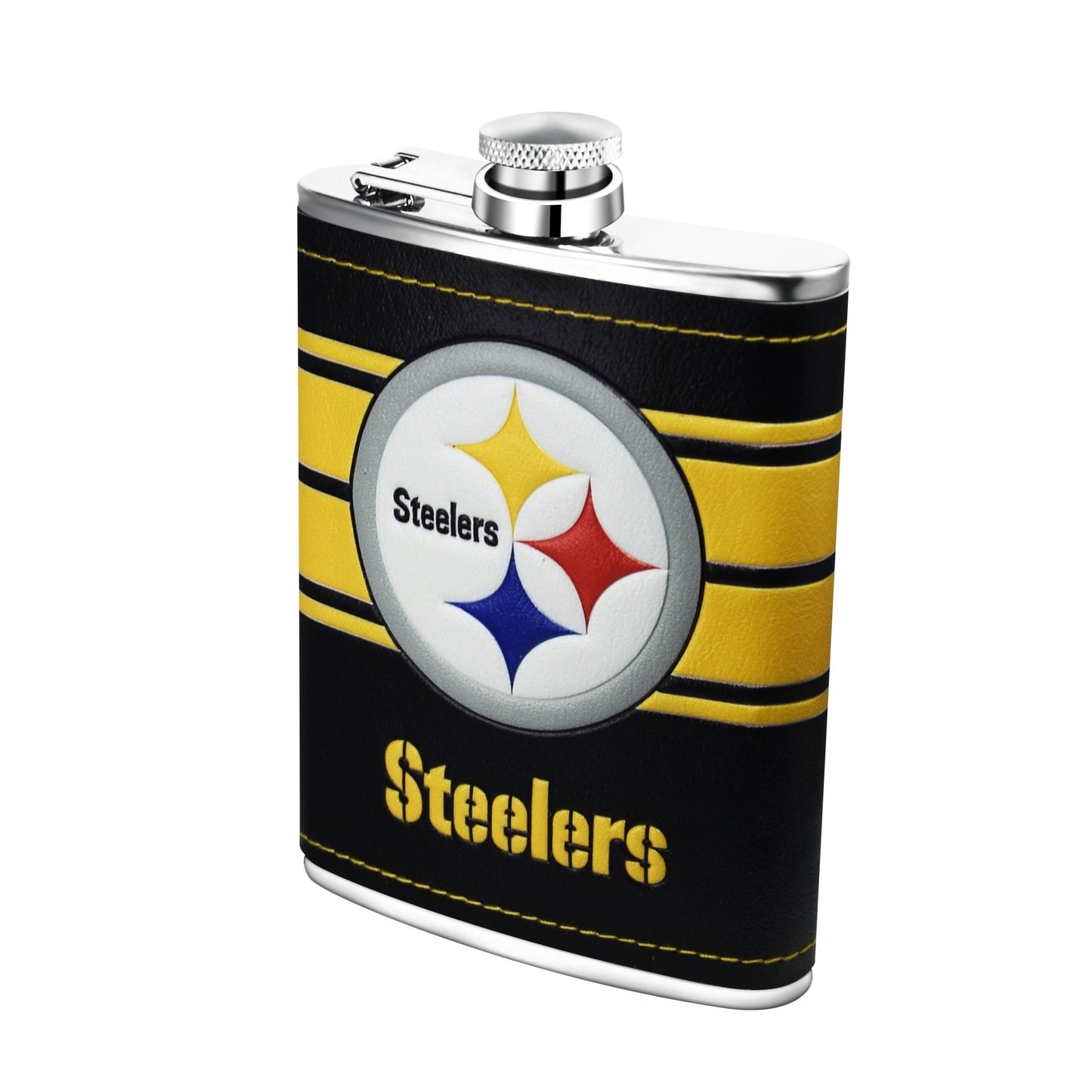 NFL Stainless Steel Hip Flask Set - Gamedays Gear - Pittsburgh Steelers