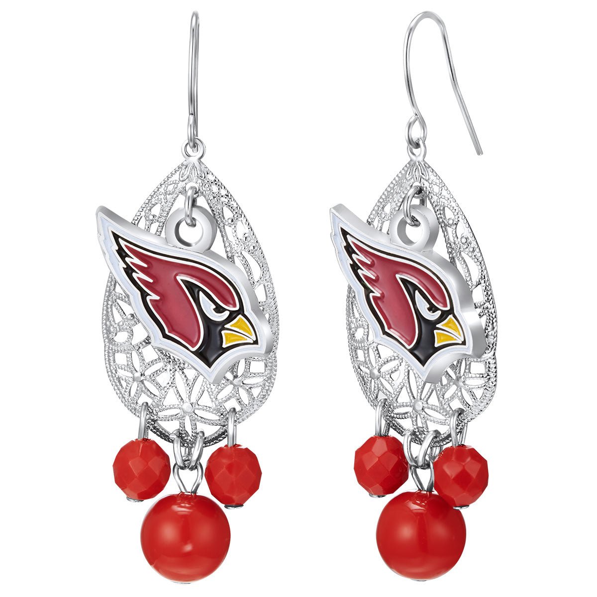 NFL Teardrop Logo Dangler Earrings - Gamedays Gear - Arizona Cardinals