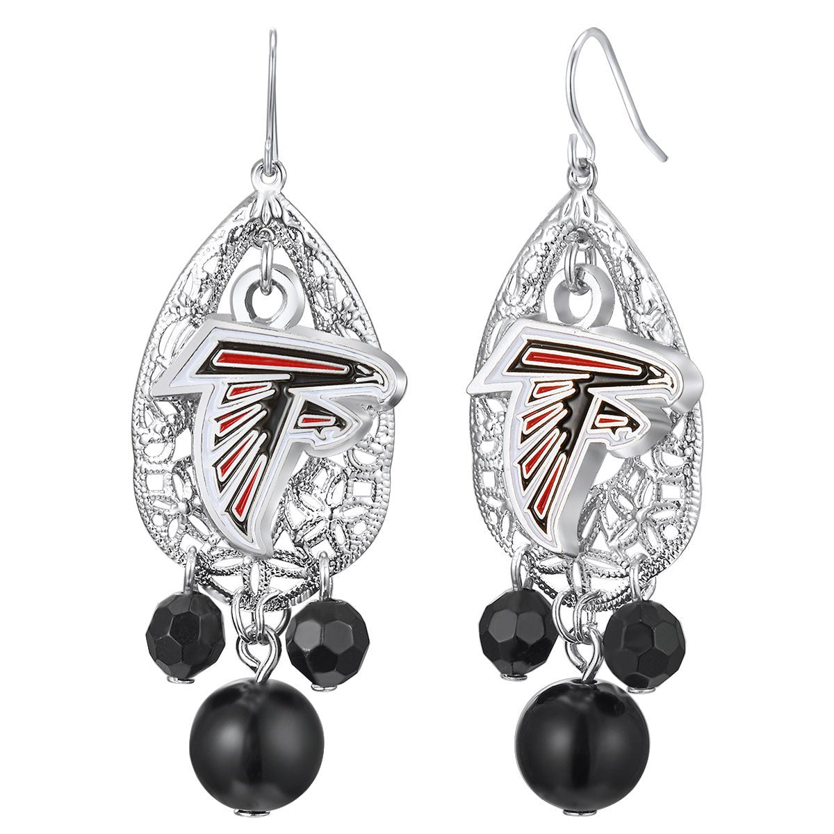 NFL Teardrop Logo Dangler Earrings - Gamedays Gear - Atlanta Falcons