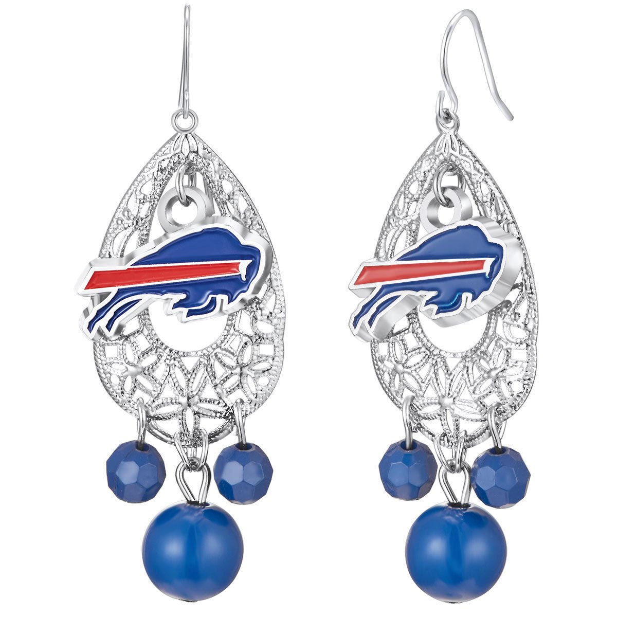 NFL Teardrop Logo Dangler Earrings - Gamedays Gear - Buffalo Bills