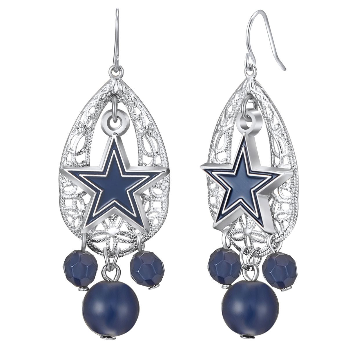 NFL Teardrop Logo Dangler Earrings - Gamedays Gear - Dallas Cowboys