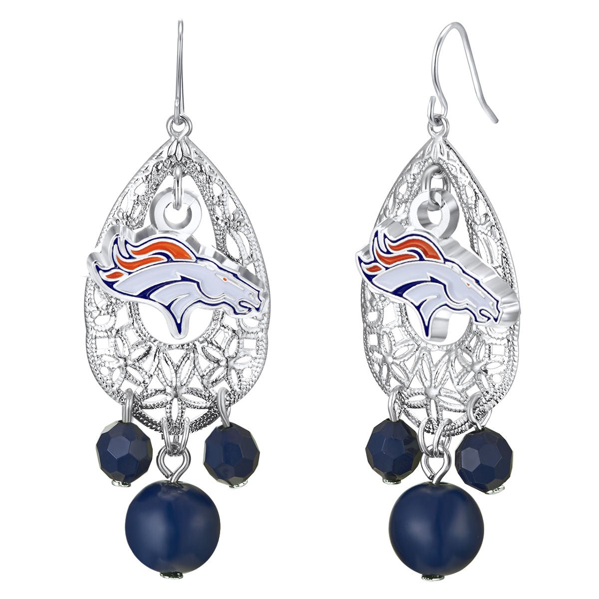 NFL Teardrop Logo Dangler Earrings - Gamedays Gear - Denver Broncos