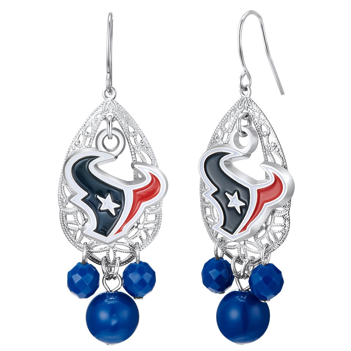 NFL Teardrop Logo Dangler Earrings - Gamedays Gear - Houston Texans