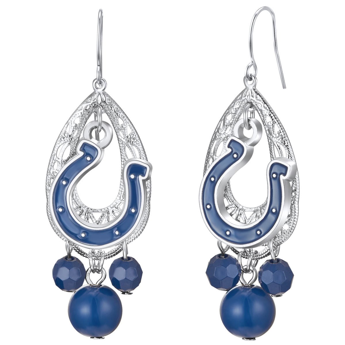 NFL Teardrop Logo Dangler Earrings - Gamedays Gear - Indiana Colts