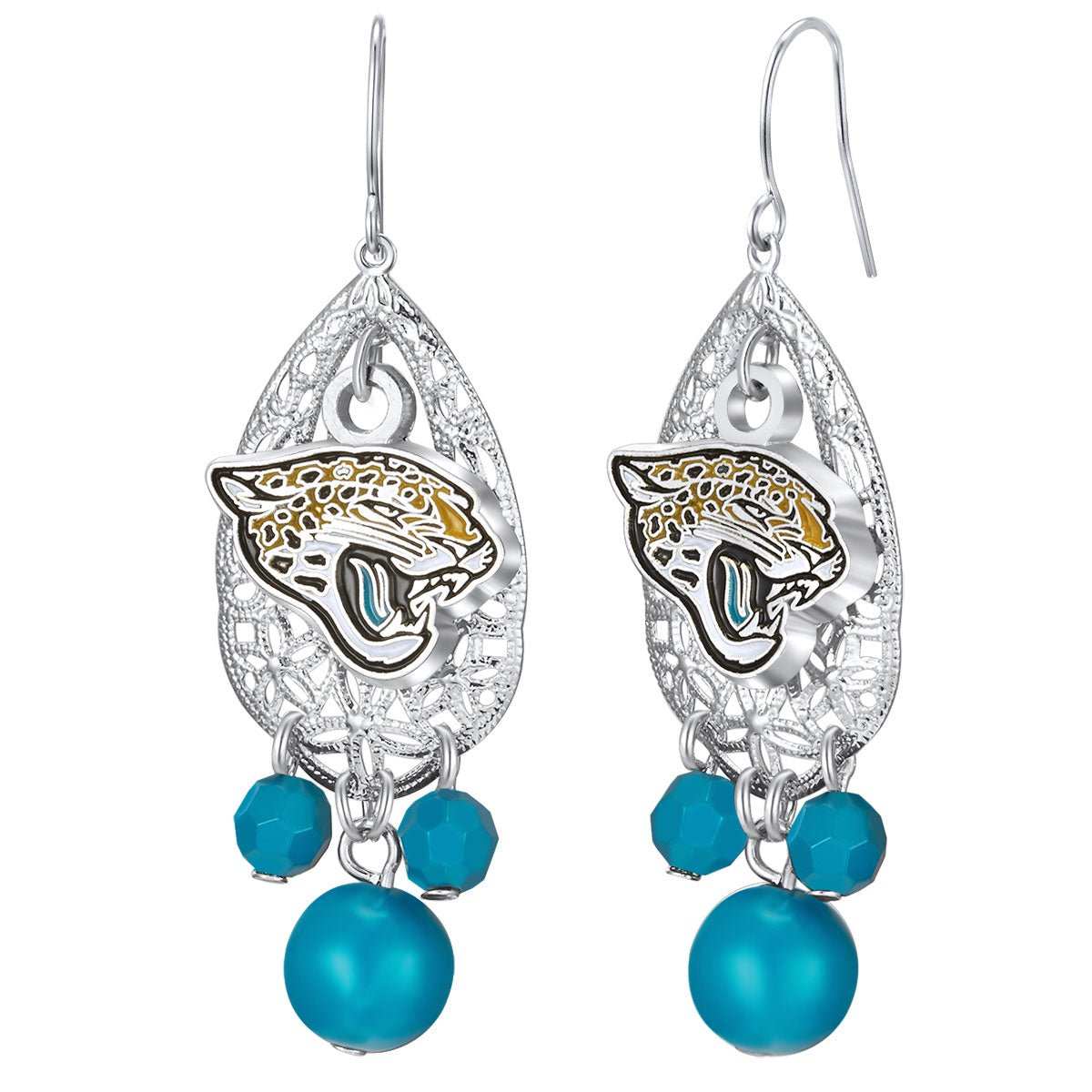 NFL Teardrop Logo Dangler Earrings - Gamedays Gear - Jacksonville Jaguars