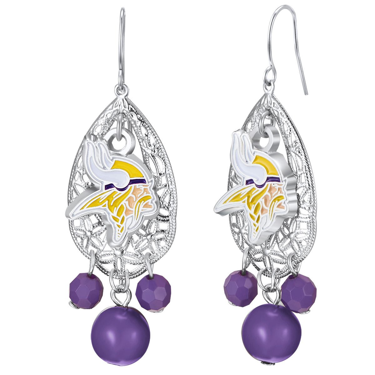 NFL Teardrop Logo Dangler Earrings - Gamedays Gear - Minnesota Vikings