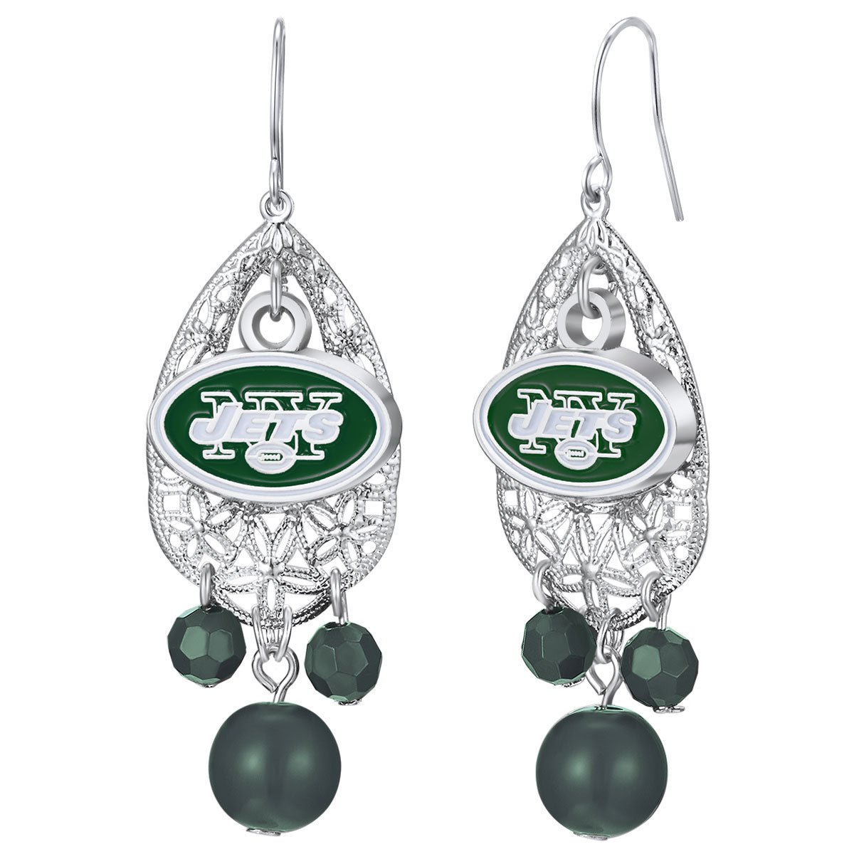 NFL Teardrop Logo Dangler Earrings - Gamedays Gear - New York Jets