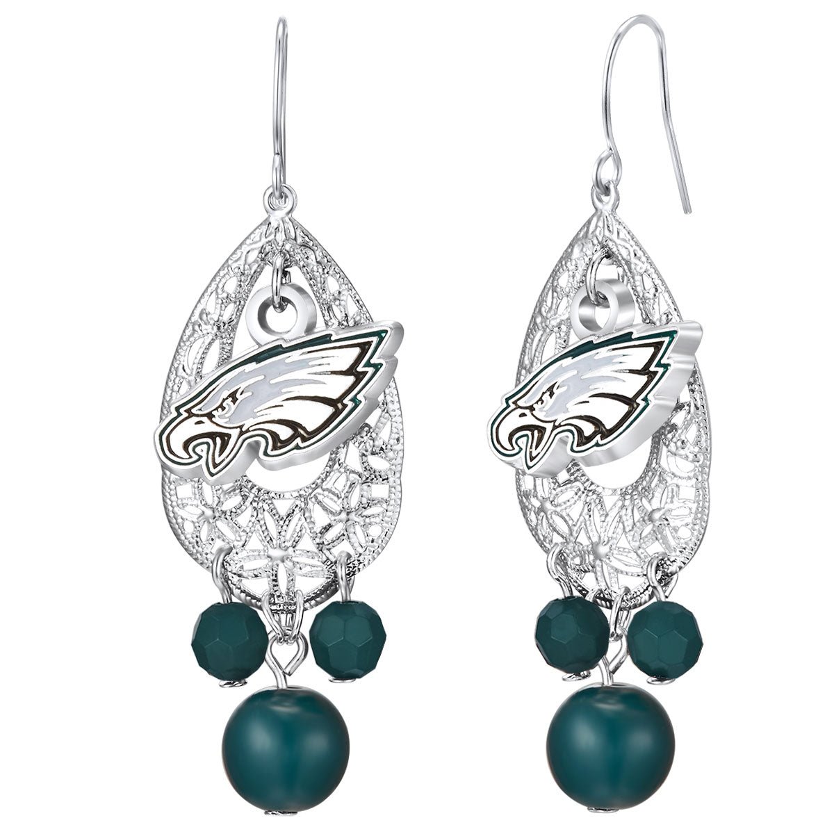 NFL Teardrop Logo Dangler Earrings - Gamedays Gear - Philadelphia Eagles