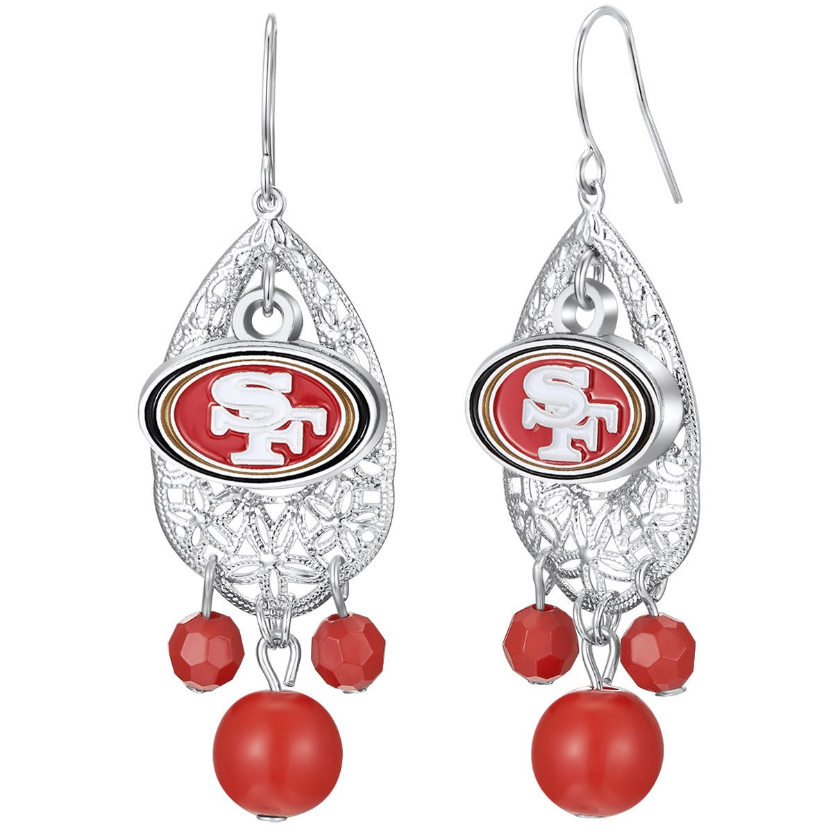 NFL Teardrop Logo Dangler Earrings - Gamedays Gear - San Francisco 49ers