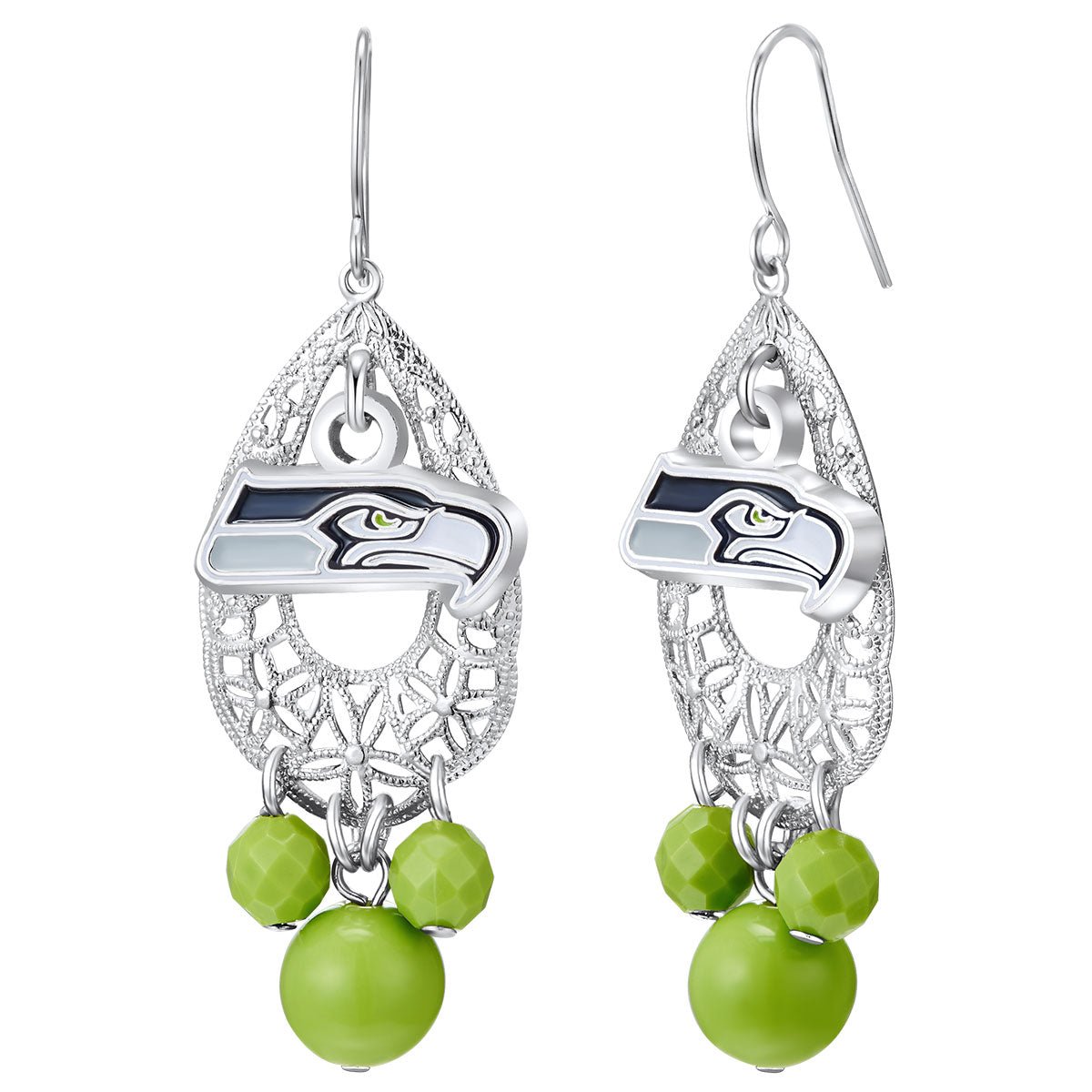 NFL Teardrop Logo Dangler Earrings - Gamedays Gear - Seattle Seahawks