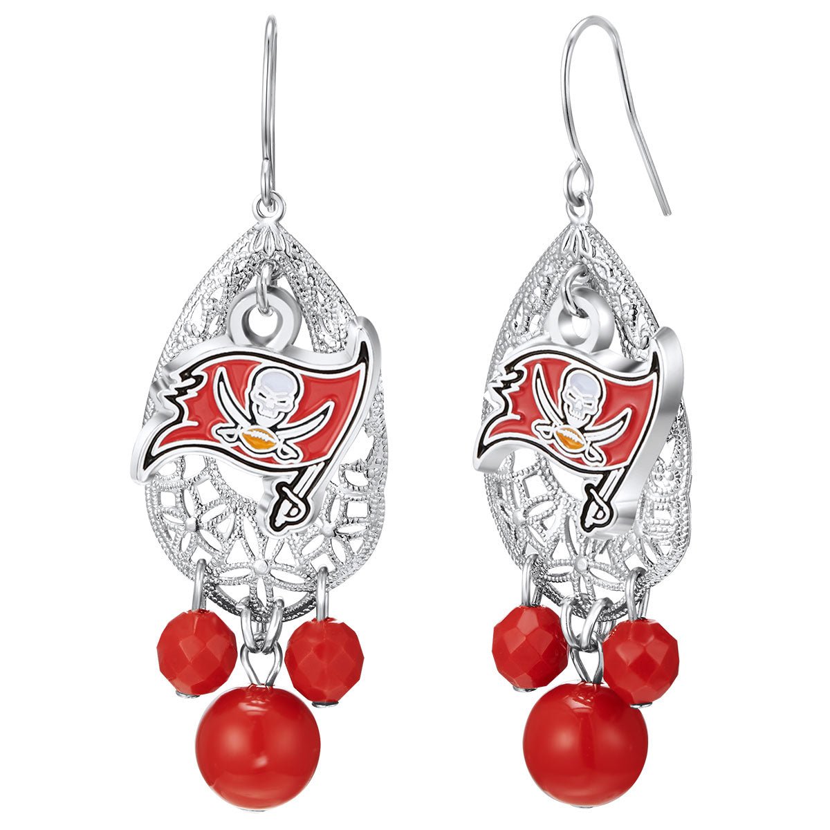 NFL Teardrop Logo Dangler Earrings - Gamedays Gear - Tampa Bay Buccaneers