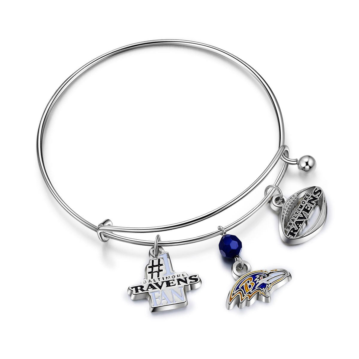 NFL Three Charm Logo Bracelet - Gamedays Gear - Baltimore Ravens