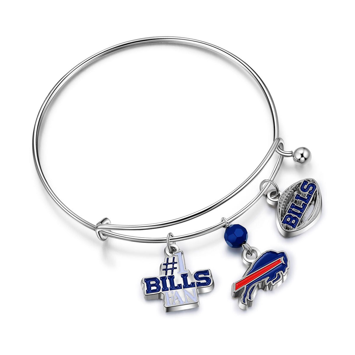 NFL Three Charm Logo Bracelet - Gamedays Gear - Buffalo Bills