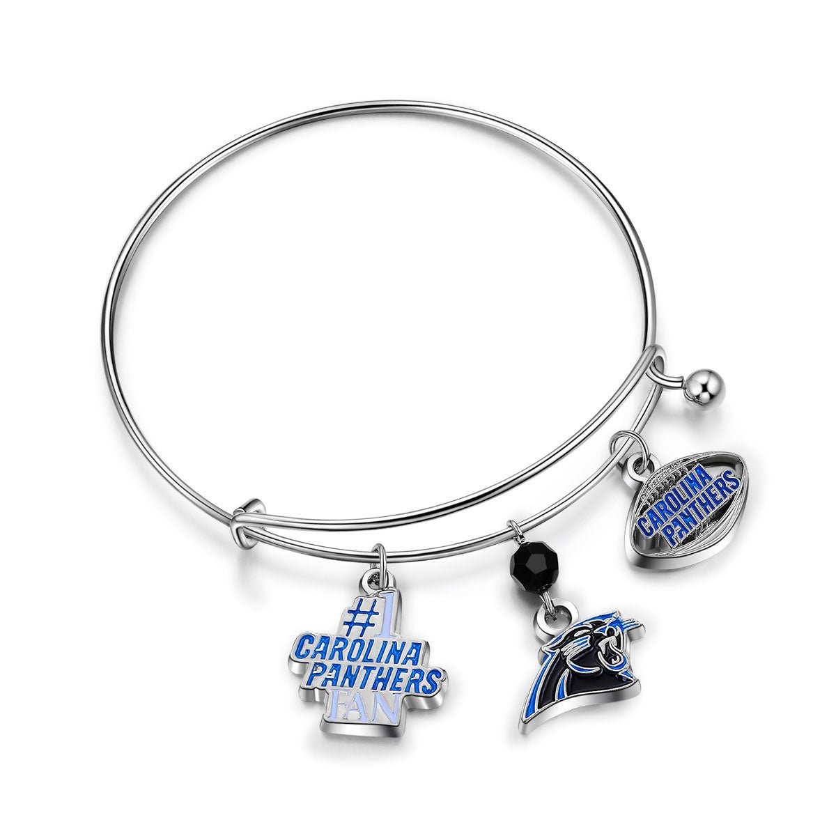 NFL Three Charm Logo Bracelet - Gamedays Gear - Carolina Panthers