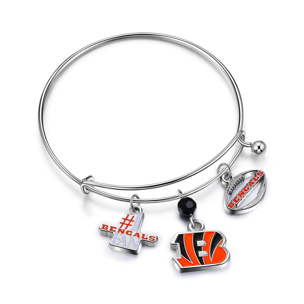 NFL Three Charm Logo Bracelet - Gamedays Gear - Cincinnati Bengals