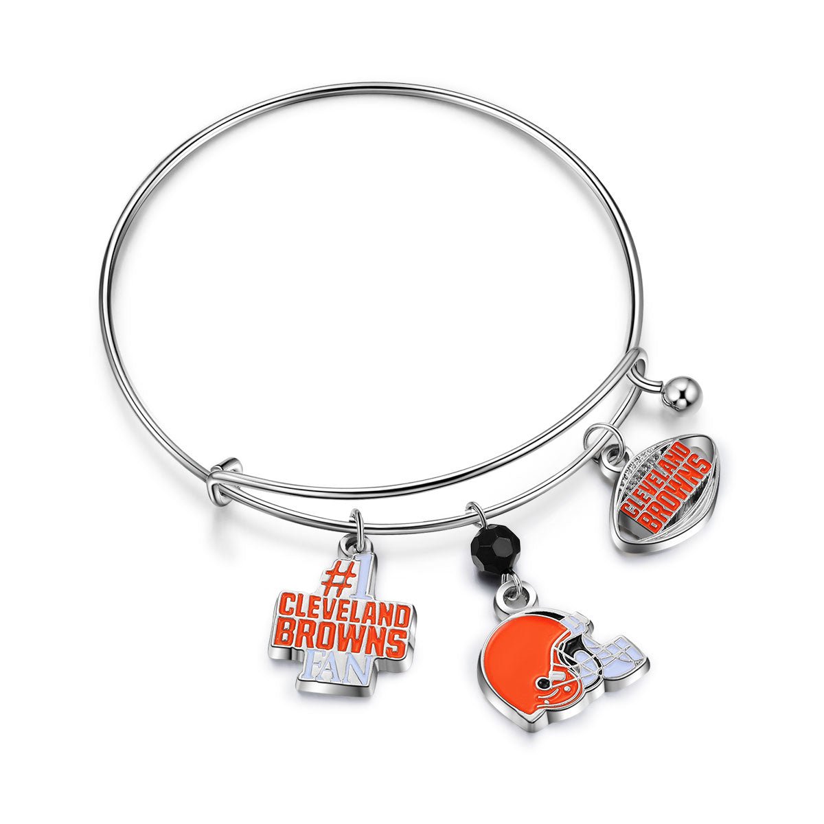 NFL Three Charm Logo Bracelet - Gamedays Gear - Cleveland Browns